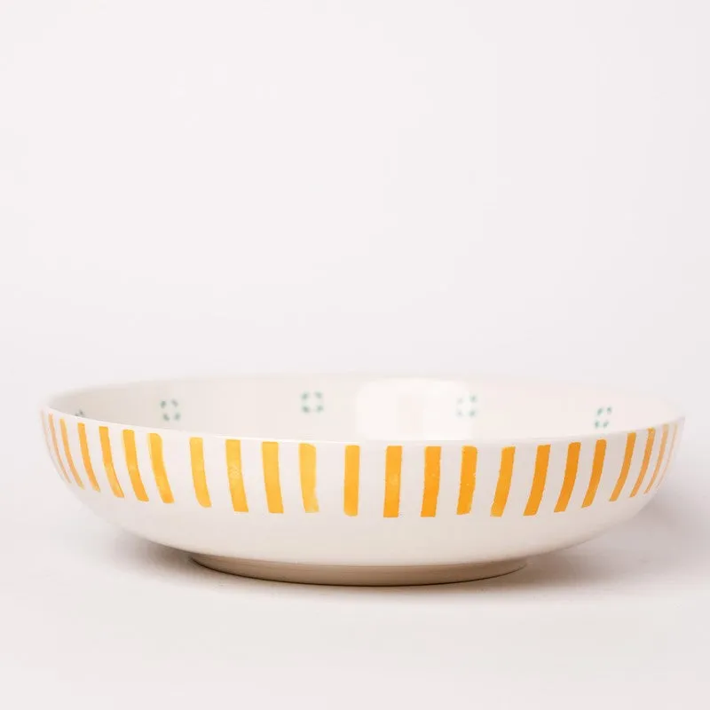 Stripe & Stem Handpainted Ceramic Pasta Bowl media 6