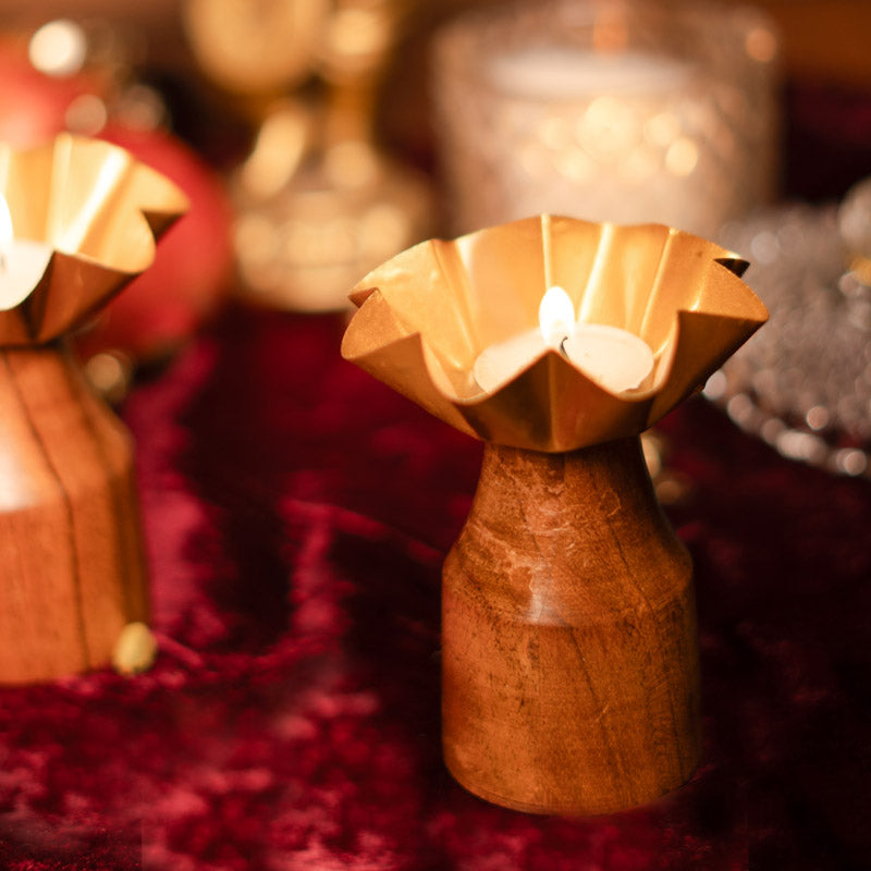Rustic Bloom Tealight Candle Holder - Set Of Two media 4