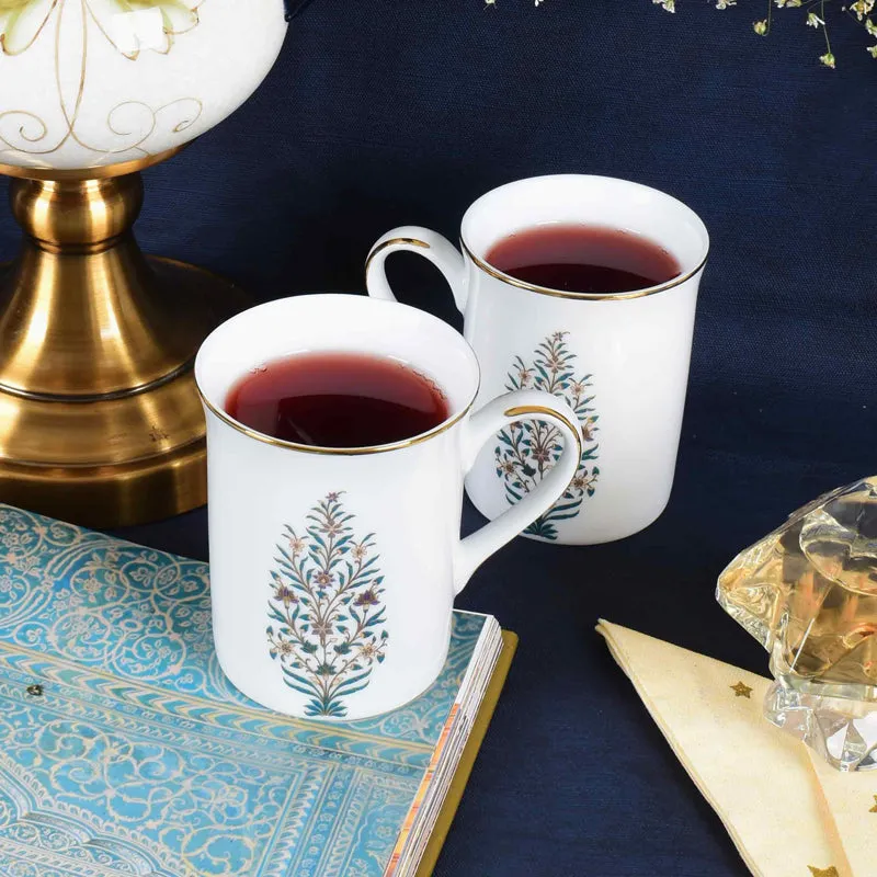 Gilded Shahi Classic 24k Gold Brushed Porcelain Coffee Mug (300 mL Each) - Set Of Six media 3