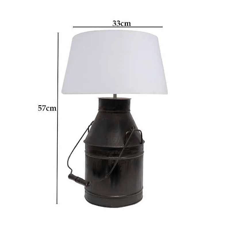 Milk Man Fabric Table Lamp - White,Black media 7