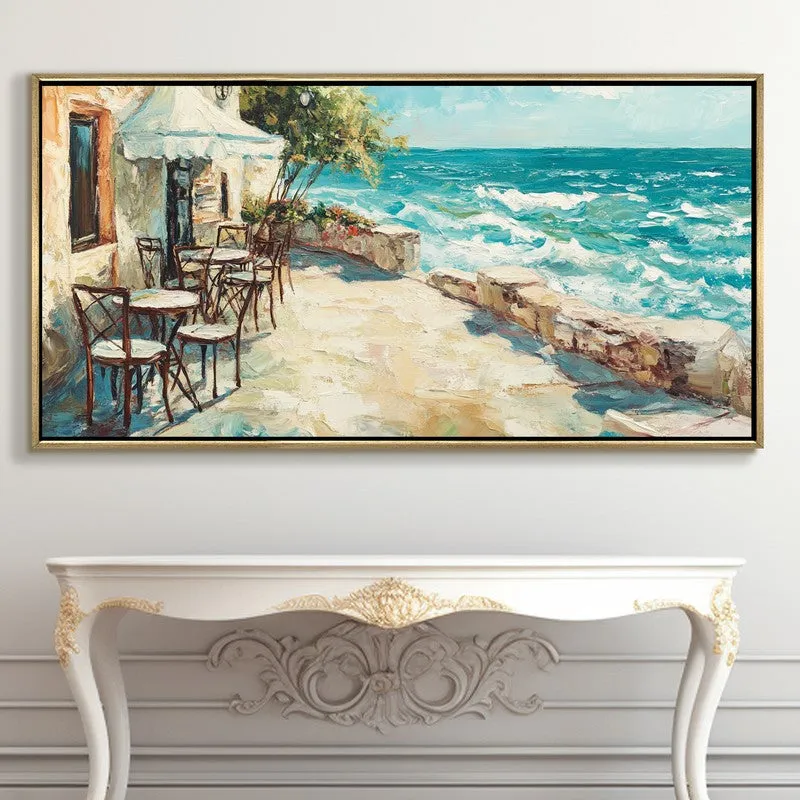 Seaside Serenity Canvas Wall Painting With Frame media 5