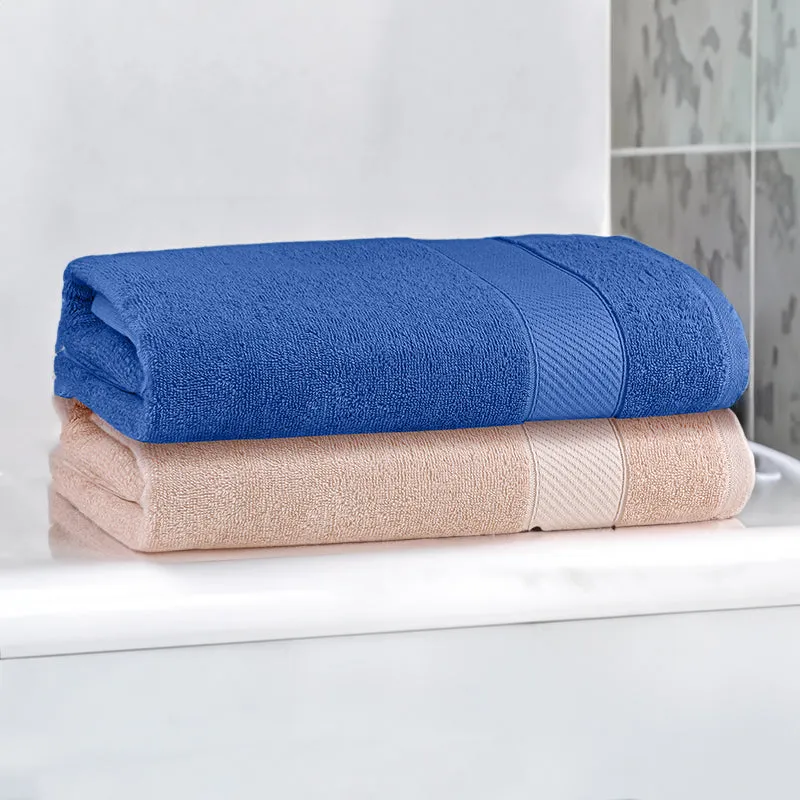 Reign Bath Towel (Dark Blue & Sand Stone) - Set Of Two media 1