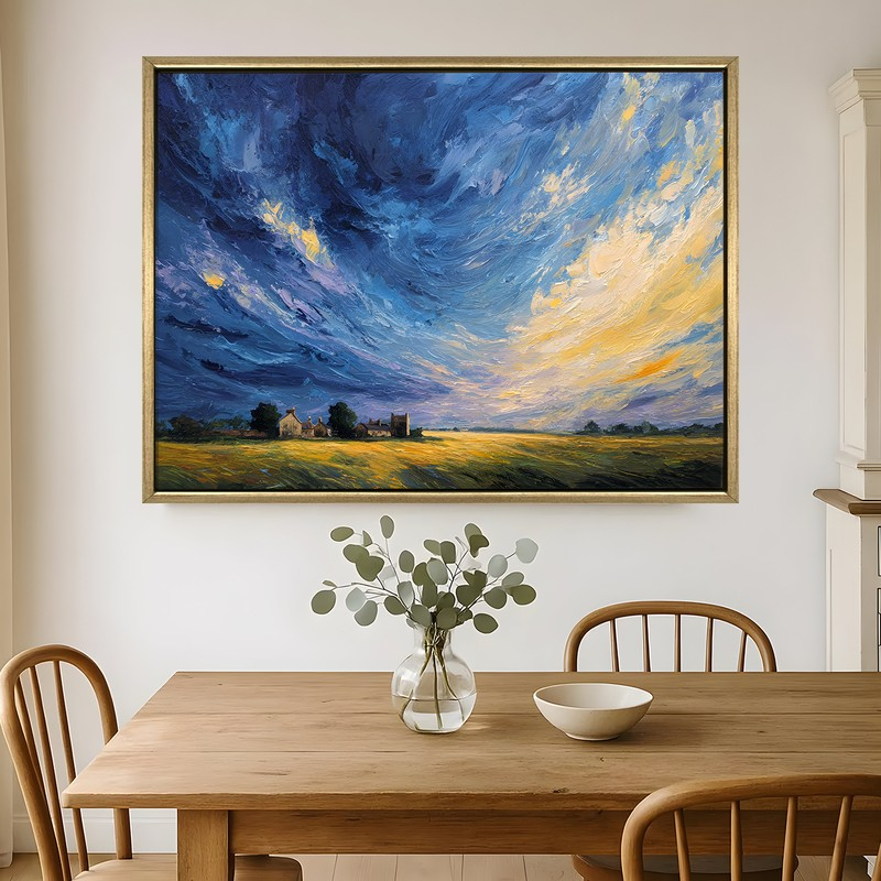 Stormlight Prairie Canvas Wall Painting With Frame