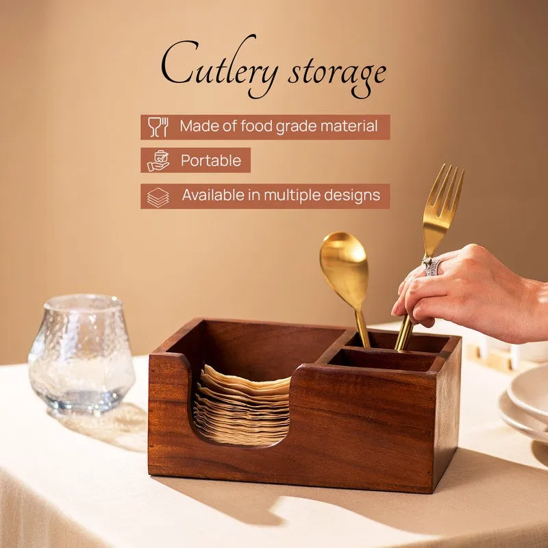 Walnix Wooden Cutlery Holder media 5