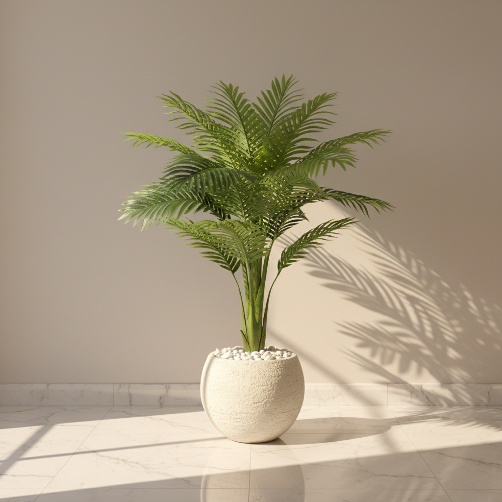 3.6 ft GreenAura Artificial Plant With Black Fiber Pot - 3.94 Feet
