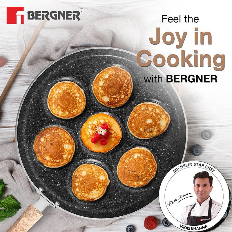Bergner Aeris Non-Stick Uthappam Pan (7 Pit) - 30 cm image 4
