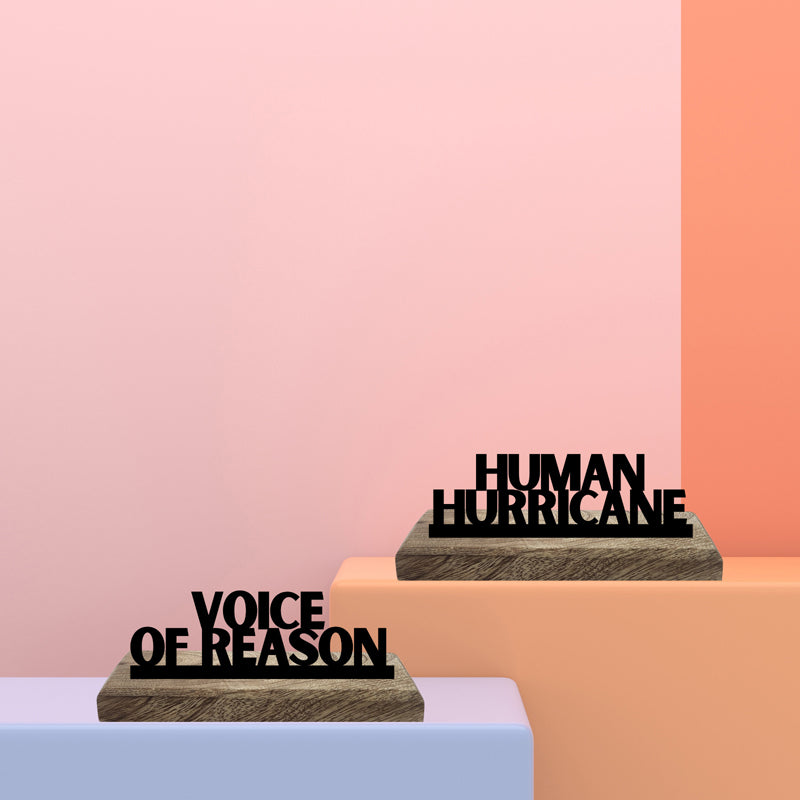 Human Hurricane Typography Showpiece - Set Of Two