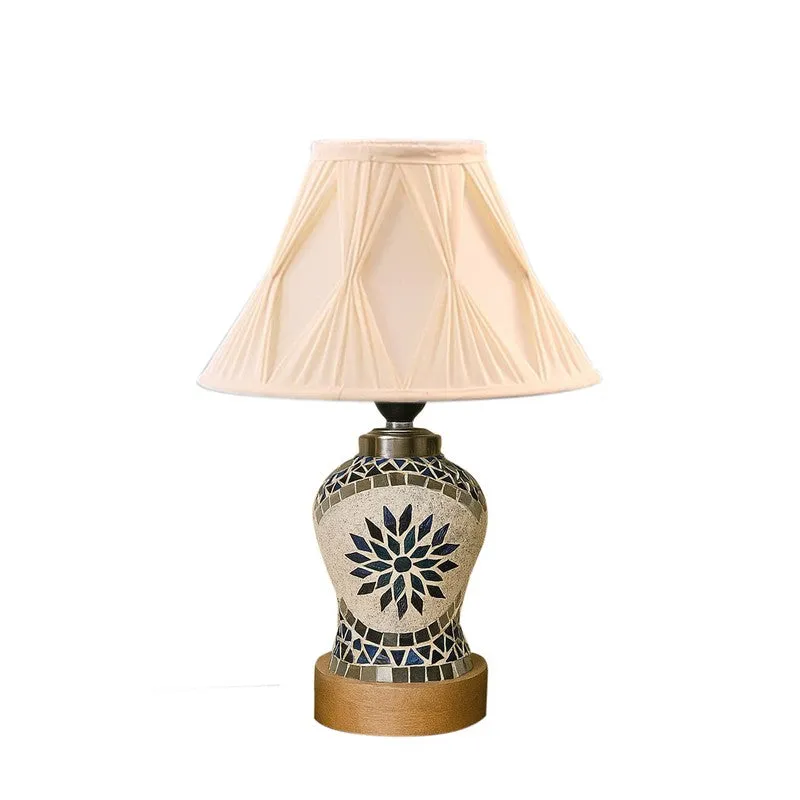 Floranira Smocked Wooden Table Lamp - Multicolor media 5