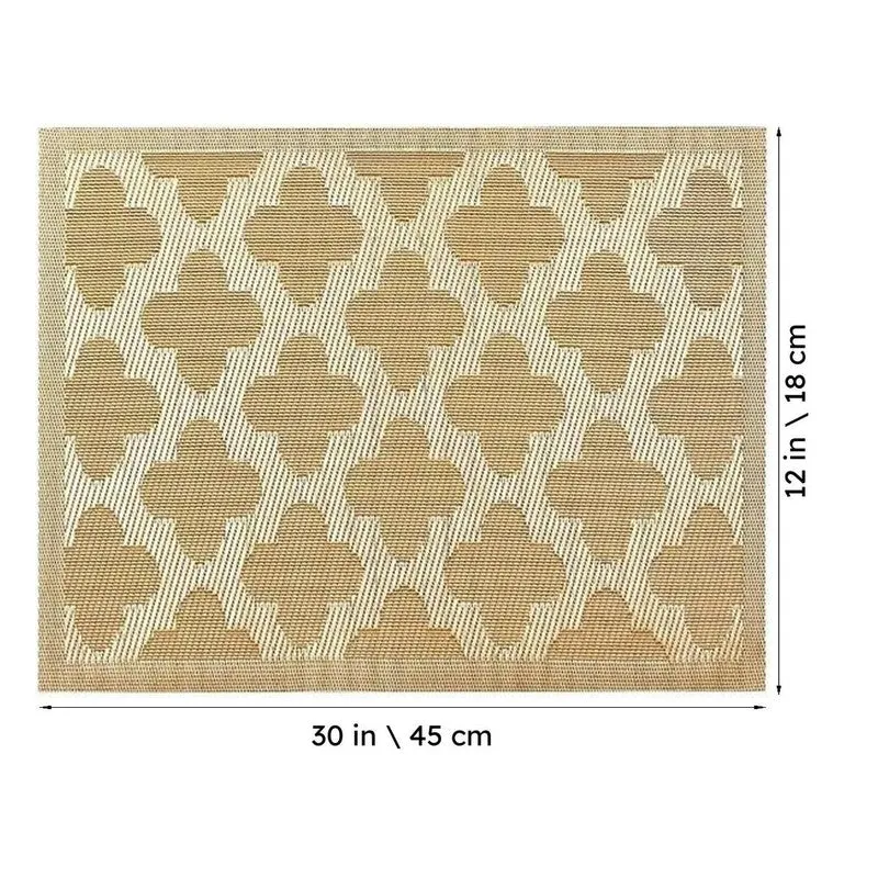 Lyora Golden Rectangle PVC Table Mats - Set Of Four media 6