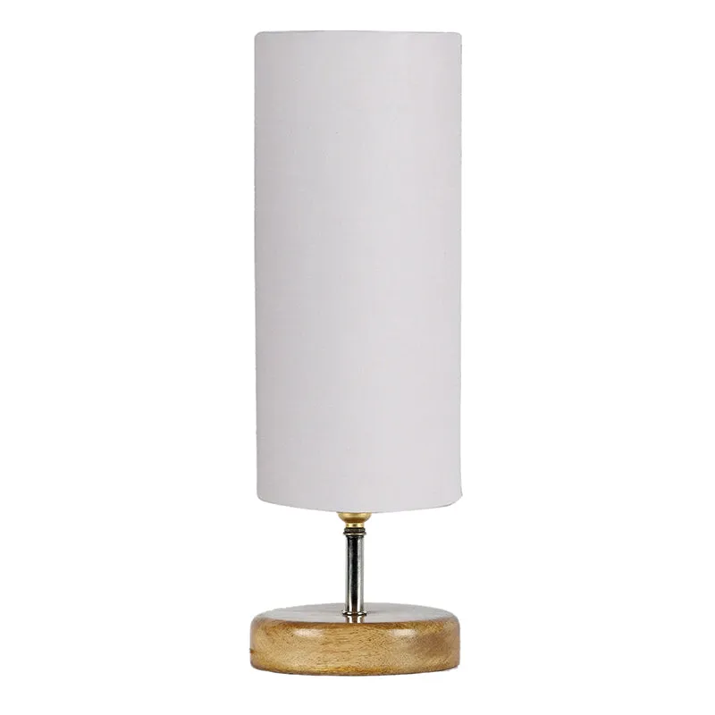 Hisha Wooden Table Lamp - White,Brown media 4