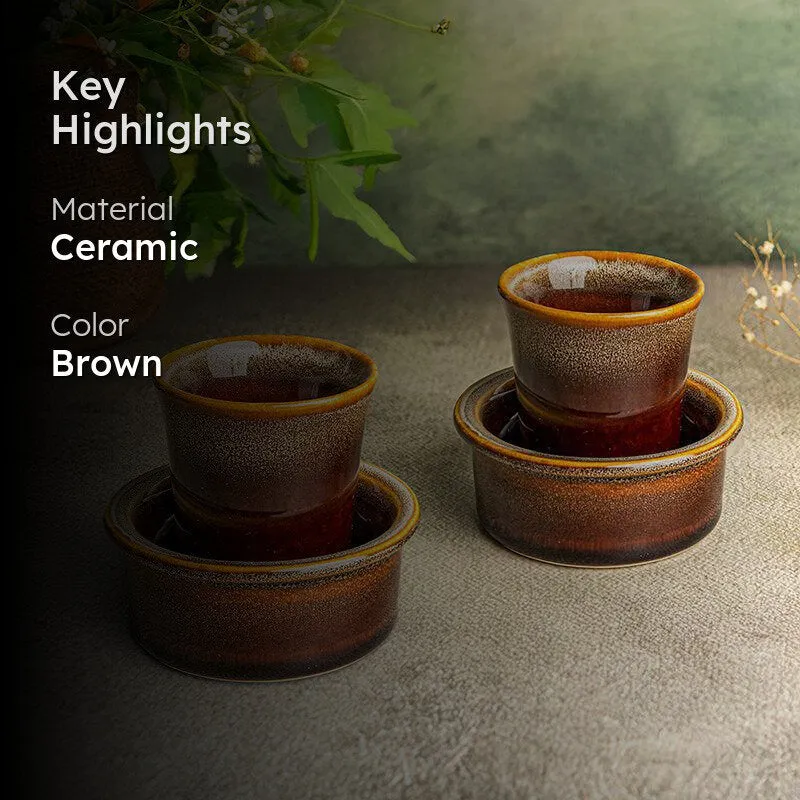 Vriksha Coffee Ceramic Dabara Set (120 ML) - Four Piece Set media 2
