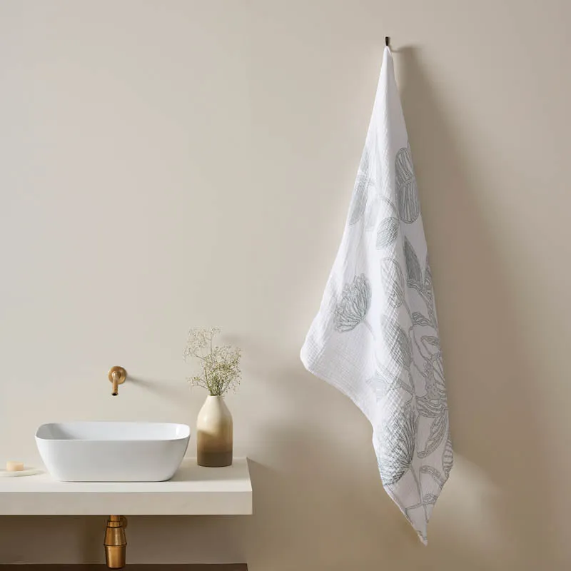 Splashy Soft Hand Towel (White & Grey) - Set of Two media 1