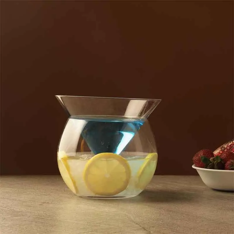 Triangled StemLess Martini Chiller Glass - 350 mL media 1