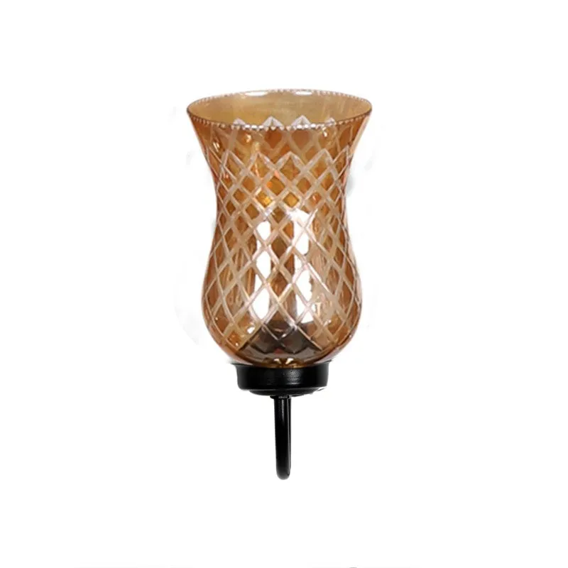 Honey Glow Arched Base Decorative Glass Wall Lamp media 8