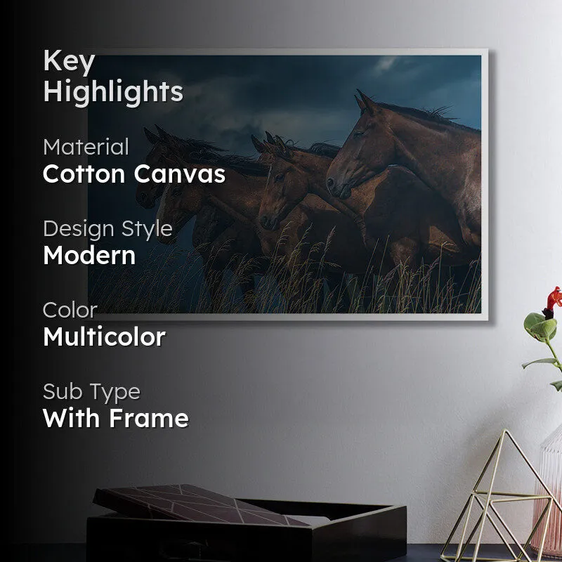 Grazing Horses Wall Art with White Frame media 2