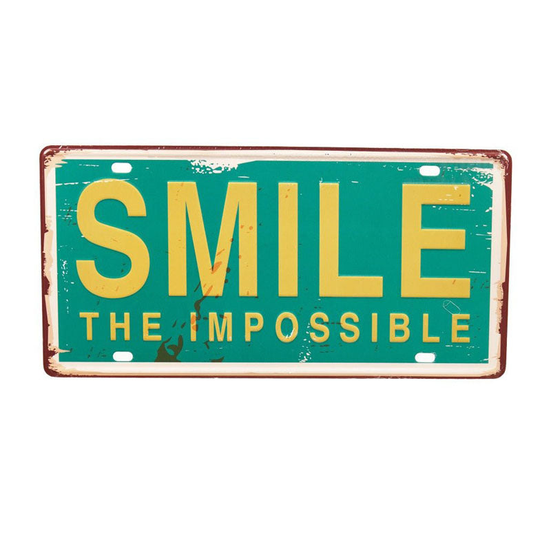 Smile The Impossible Sign Plate Metal Wall Accent media 3