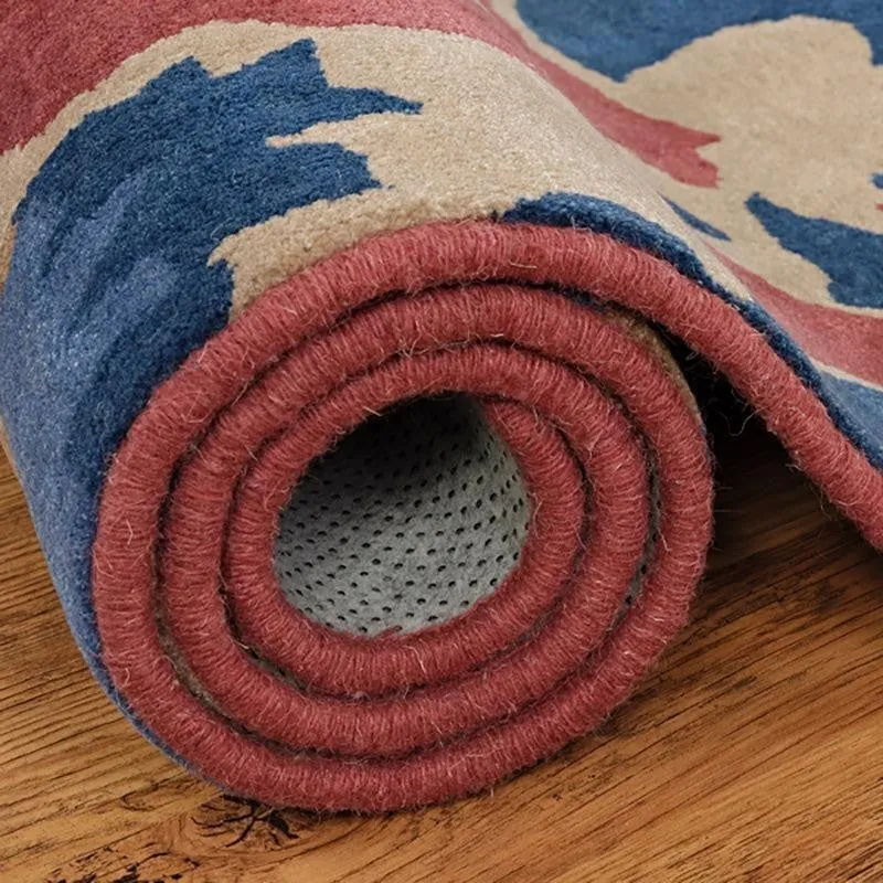 Taranis Hand Tufted Floral Wool & Nylon Carpet - Brown & Blue media 6