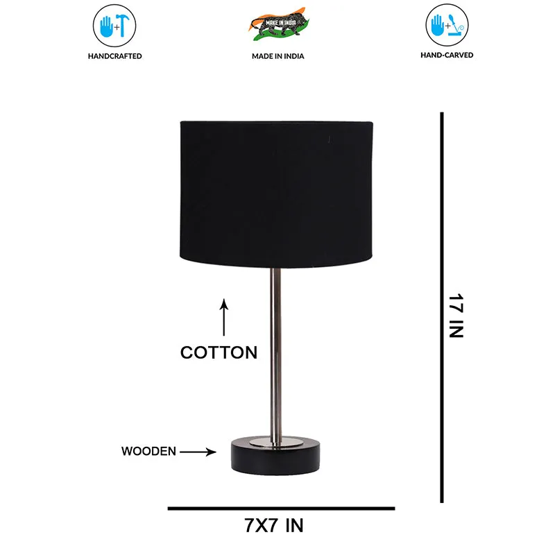 Cotin I Rodin Wooden Table Lamp - Black,Silver media 7