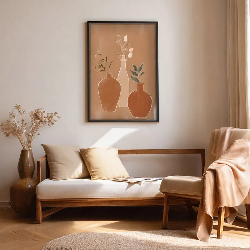 Modern Botanica Canvas Wall Painting With Black Frame media 1