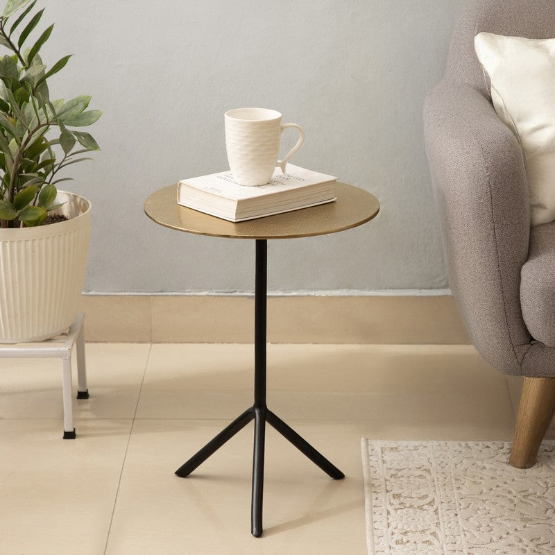 Contrast Aluminum Side Table - Gold