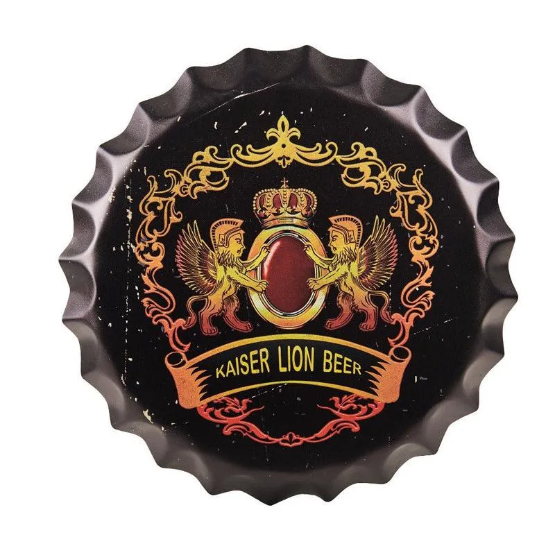 Kaiser Lion Beer Bottle Cap Metal Wall Accent media 3