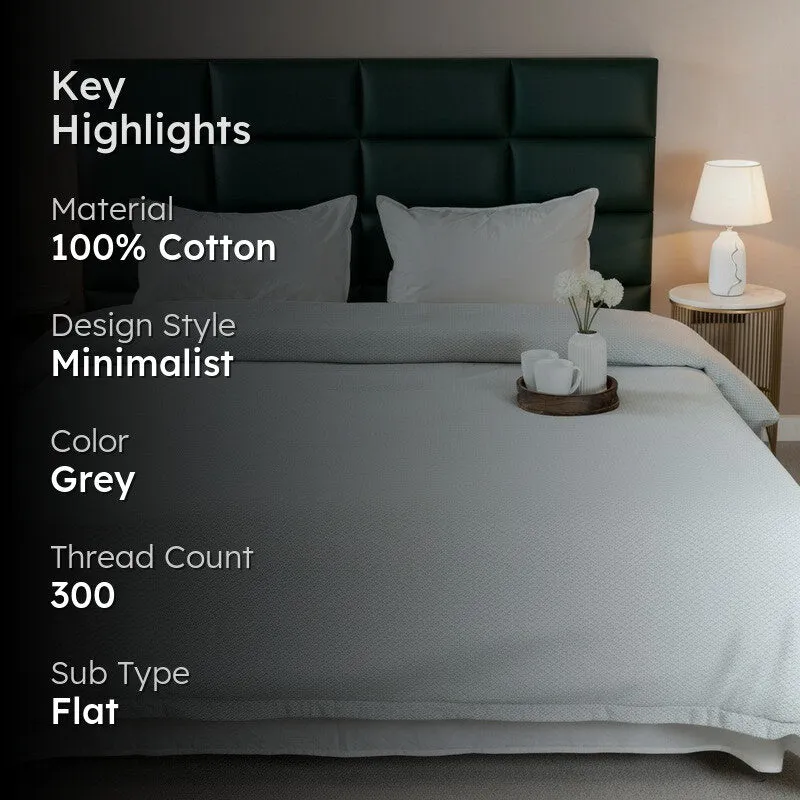 Axis Loom Cotton Bedsheet (Grey) - 300 TC media 2