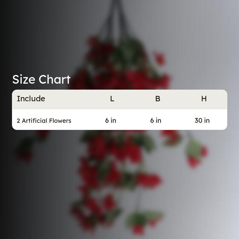 Faux Lush Hanging Bougainvillea - Red - 2.5 Feet media 5