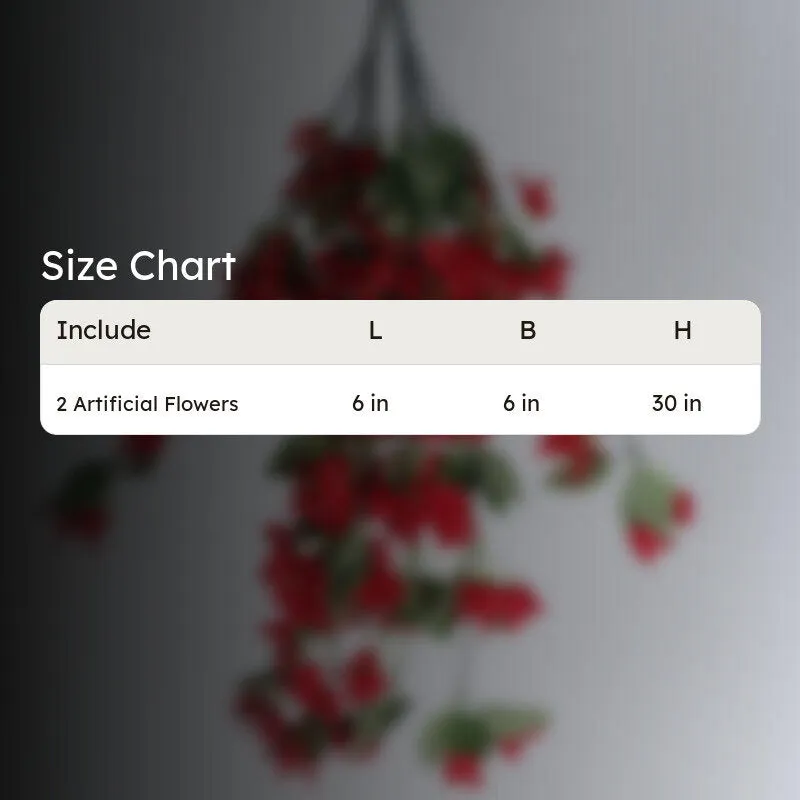 Faux Lush Hanging Bougainvillea - Red - 2.5 Feet media 5