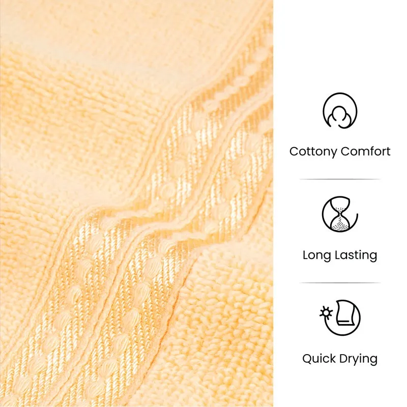 Micro Cotton LuxeDry Solid Face Towel (Yellow) - Set Of Four media 7