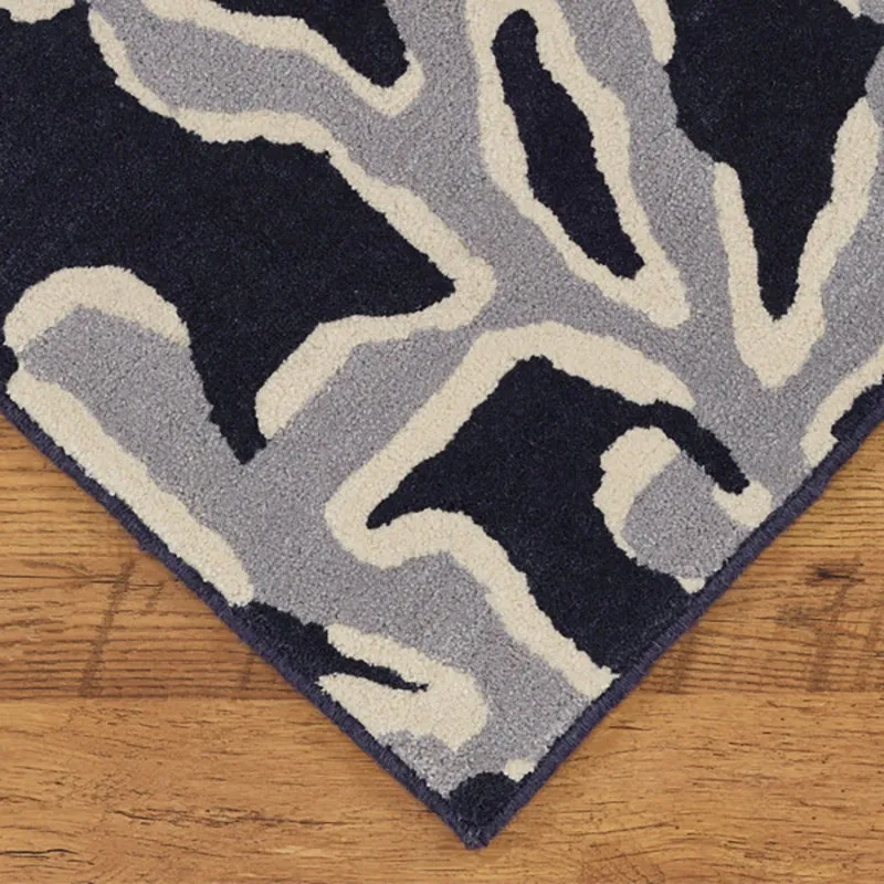 Coral Hand Tufted Cove Kids Wool & Nylon Carpet - Navy Blue media 6
