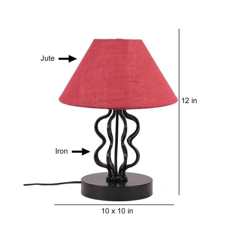 Iggly Wiggly Fabric Table Lamp - Pink,Black media 7