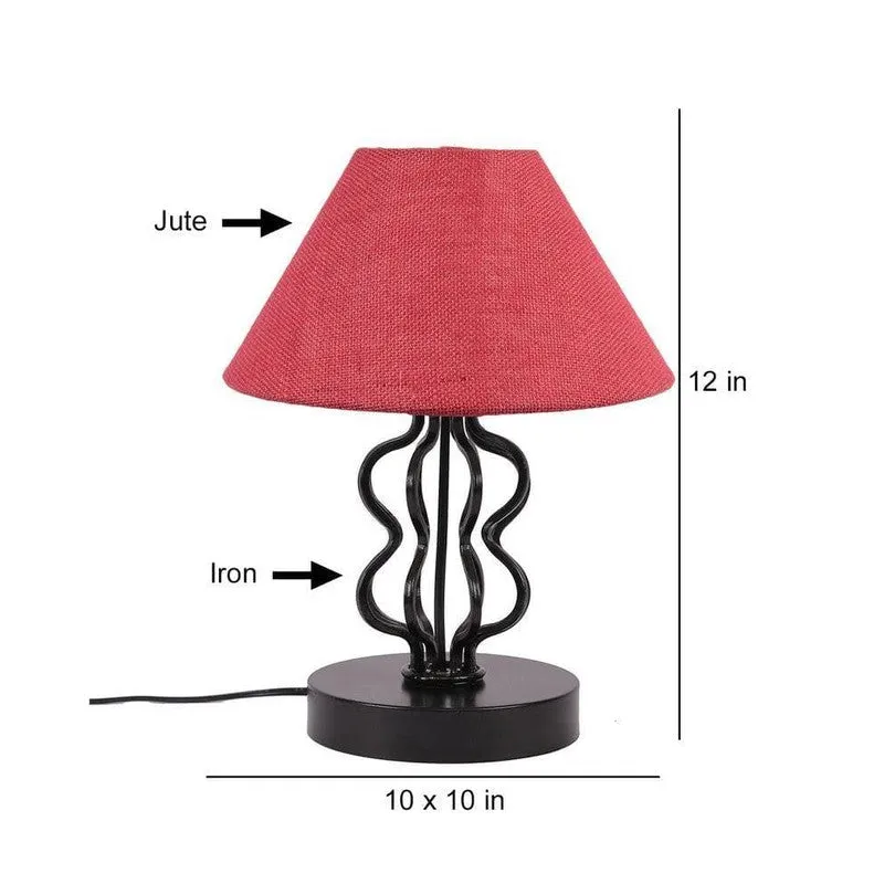 Iggly Wiggly Fabric Table Lamp - Pink,Black media 7