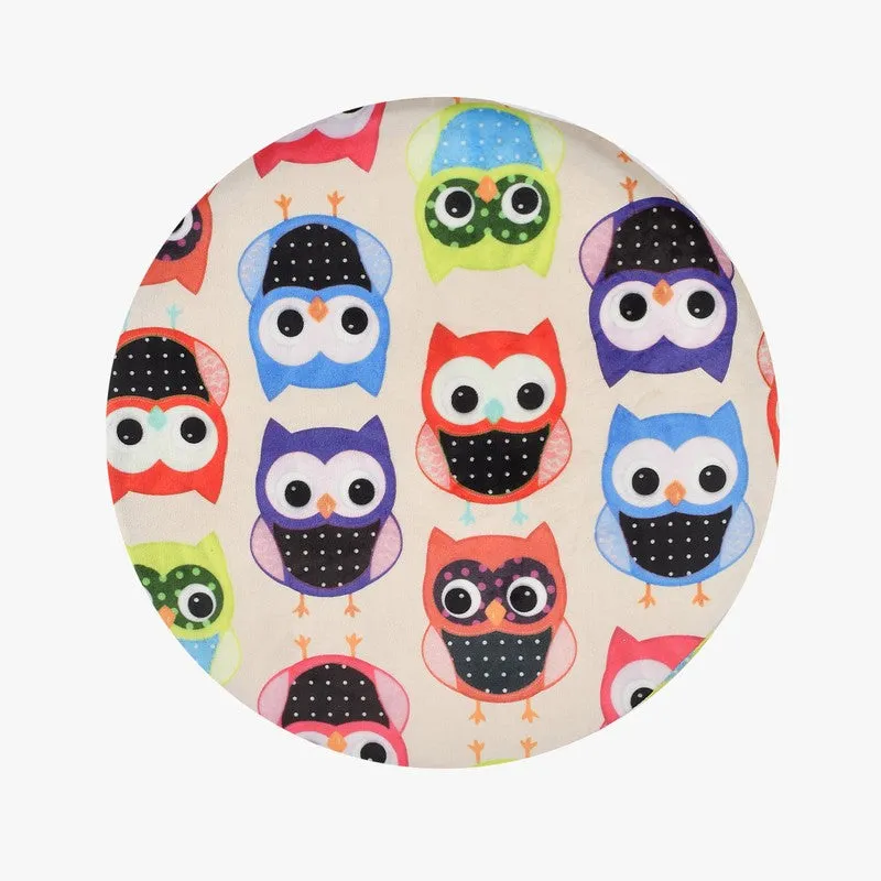 Hootsy Owl-print Velvet Ottoman - Multicolor media 5