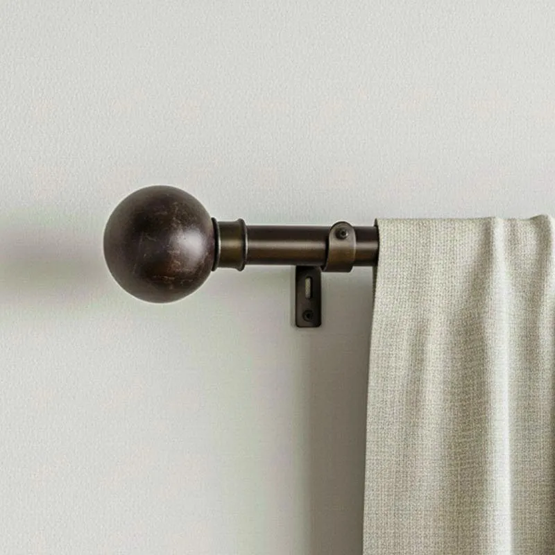 Orbette Extendable 1" Single Curtain Rods With Round Finial & Brackets media 1