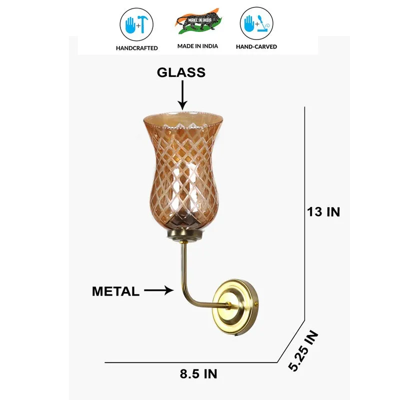 Honey Glow Arched Base Glass Wall Lamp media 9