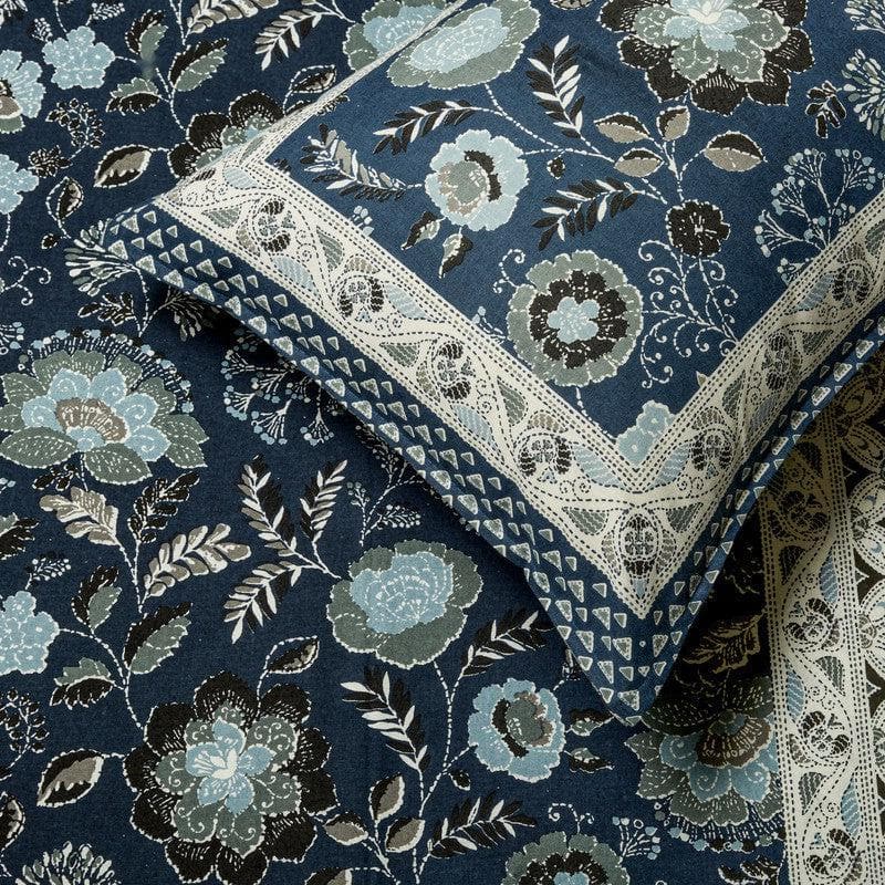 Paloma Printed Cotton Bedsheet (Blue) - 240 TC media 5