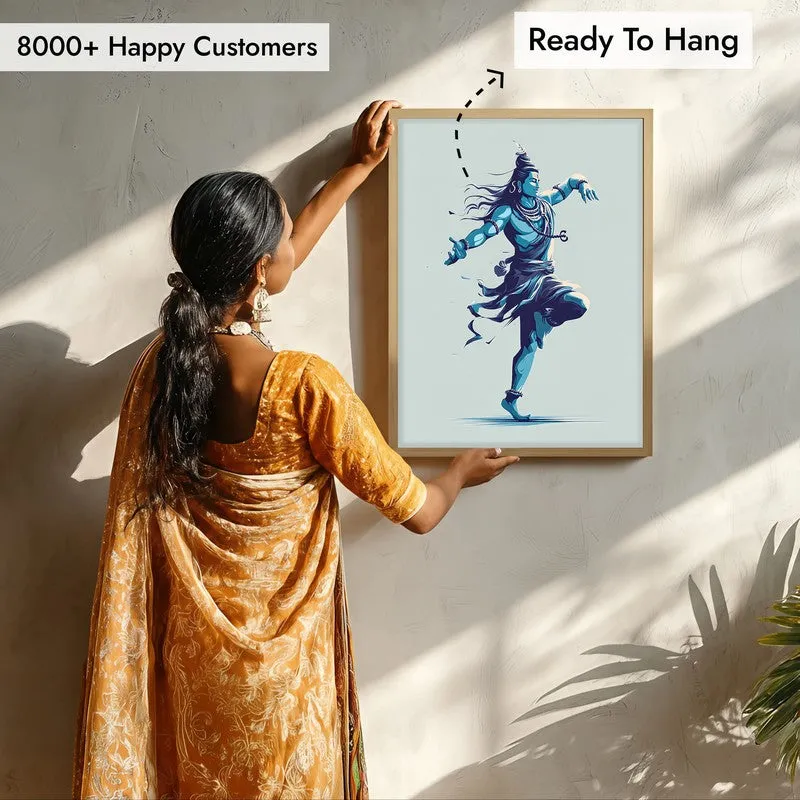 Shiva Tandava Divine Archival Paper Wall Art - Natural Brown Frame media 7