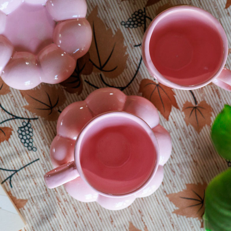 Bubble Buddy Cup & Saucer (Pink/200 mL Each) - Set of Two media 6