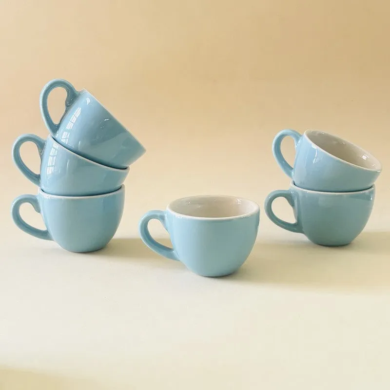 Expresso Ceramic Tea Cup (100 mL/Blue) - Set of Six media 5