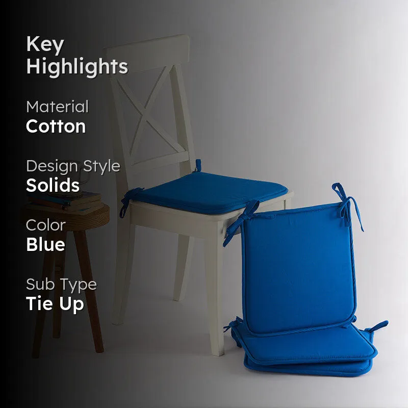 Easesit Foam Cotton Chair Pad (Blue) - Set Of Four media 2