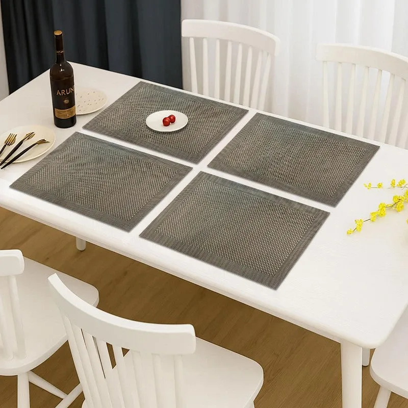Onyxa Brown Rectangle PVC Table Mats - Set Of Four media 1