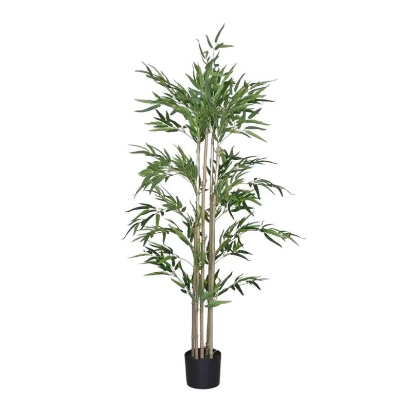 Artificial Bamboo Plant With Black Fiber Pot - 4.9 Feet media 6