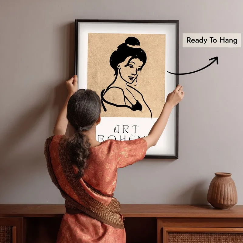 Classic Muse Canvas Wall Painting With Black Frame media 6