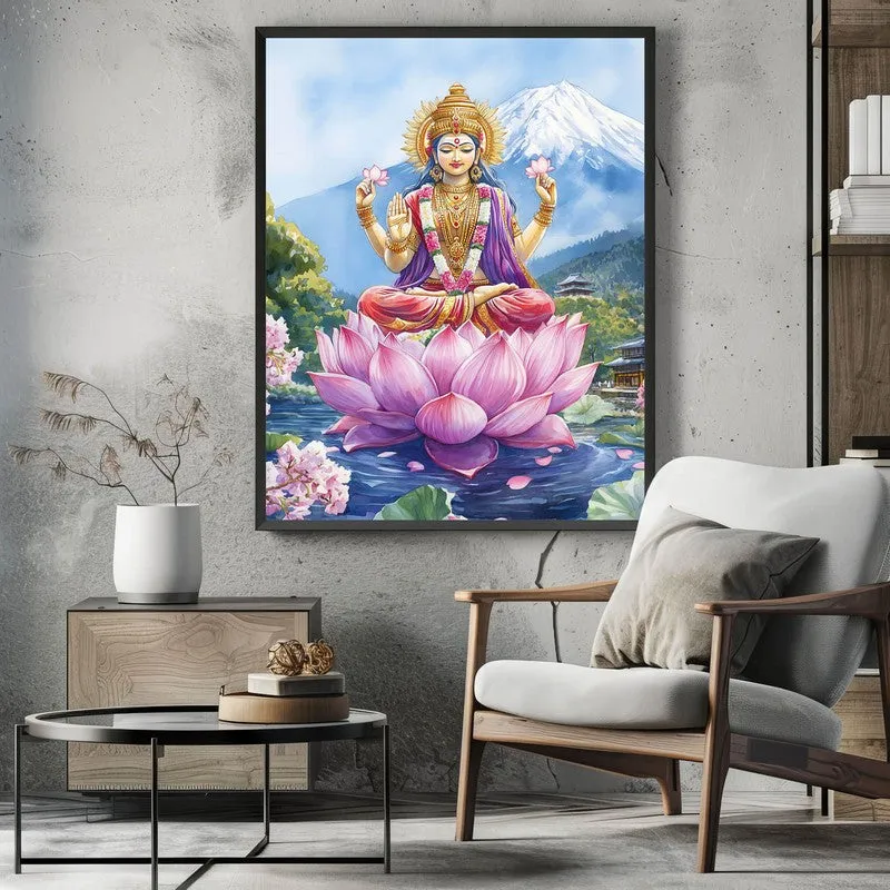Shree Radhe Shyam Spiritual Archival Paper Wall Painting With Frame - Black media 3