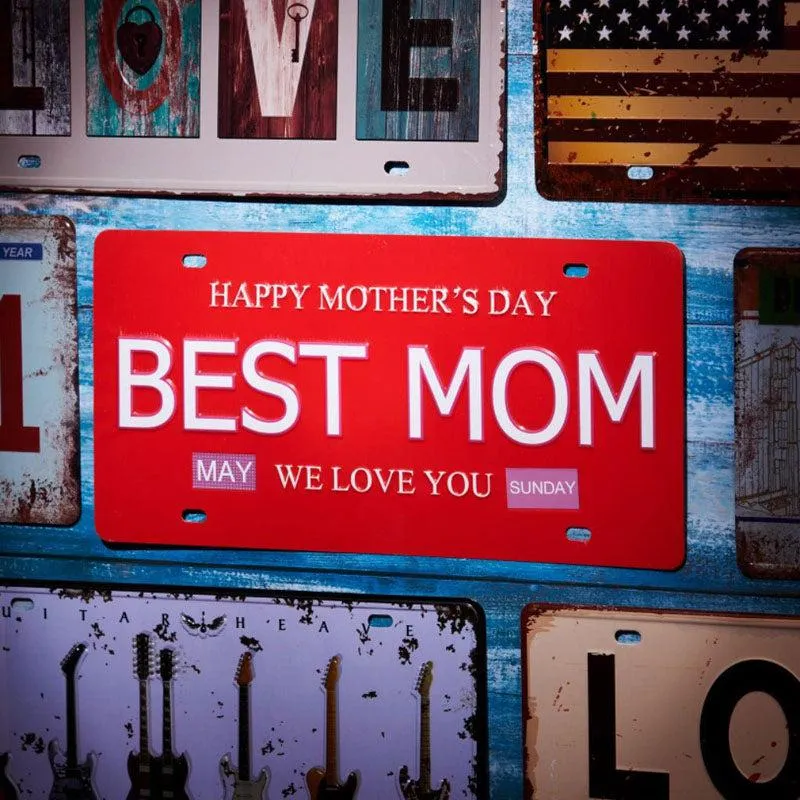 Happy Mothers Day Sign Plate Metal Wall Accent media 5