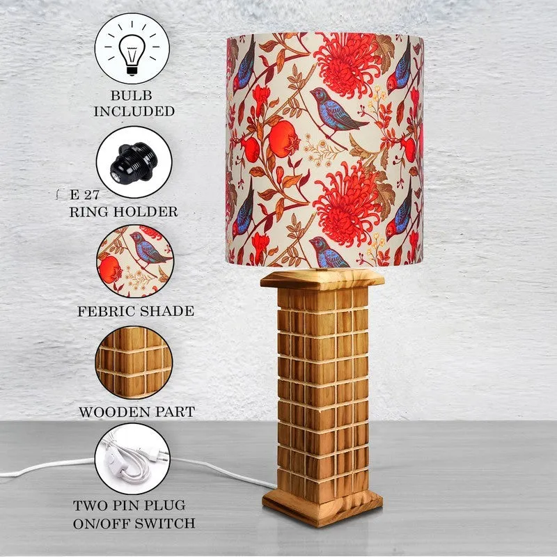 VistaGlow Designer Wooden Table Lamp - Multicolor media 6