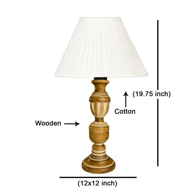Zenrae Pleatro Wooden Table Lamp - White media 8