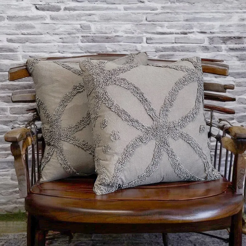 Kata Tufted Cover (Grey) - Set Of Two media 1