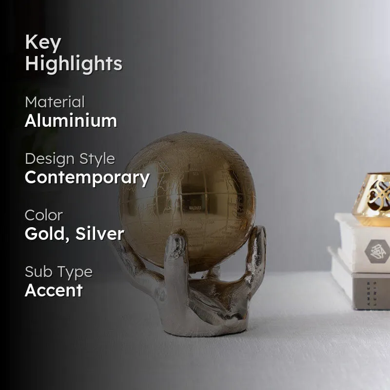 Angelic Grip Globe Aluminum Showpiece media 2