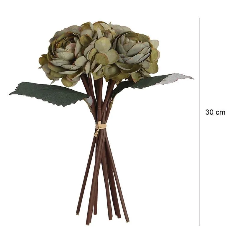 Faux Peonia Floral Bunch - Green media 5